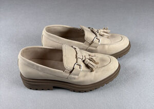 Serra Women's Size 8 Tan Suede Chunky Lug Sole Tassel Loafers